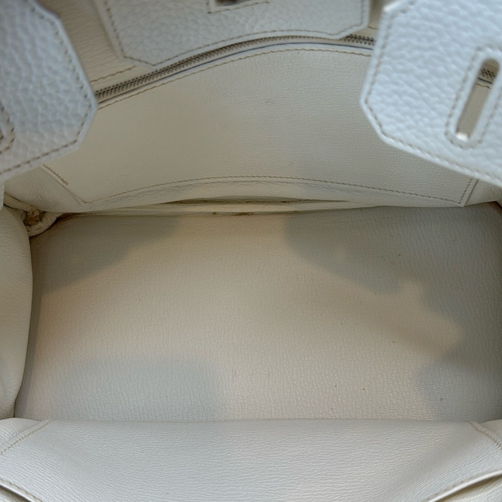 Hermès Birkin 30 in White Clemence Leather w/ Palladium hardware - Picture 9 of 17
